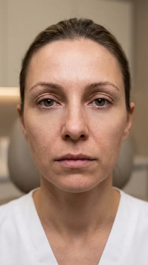 Ojeras de paciente después del relleno con ácido hialurónico